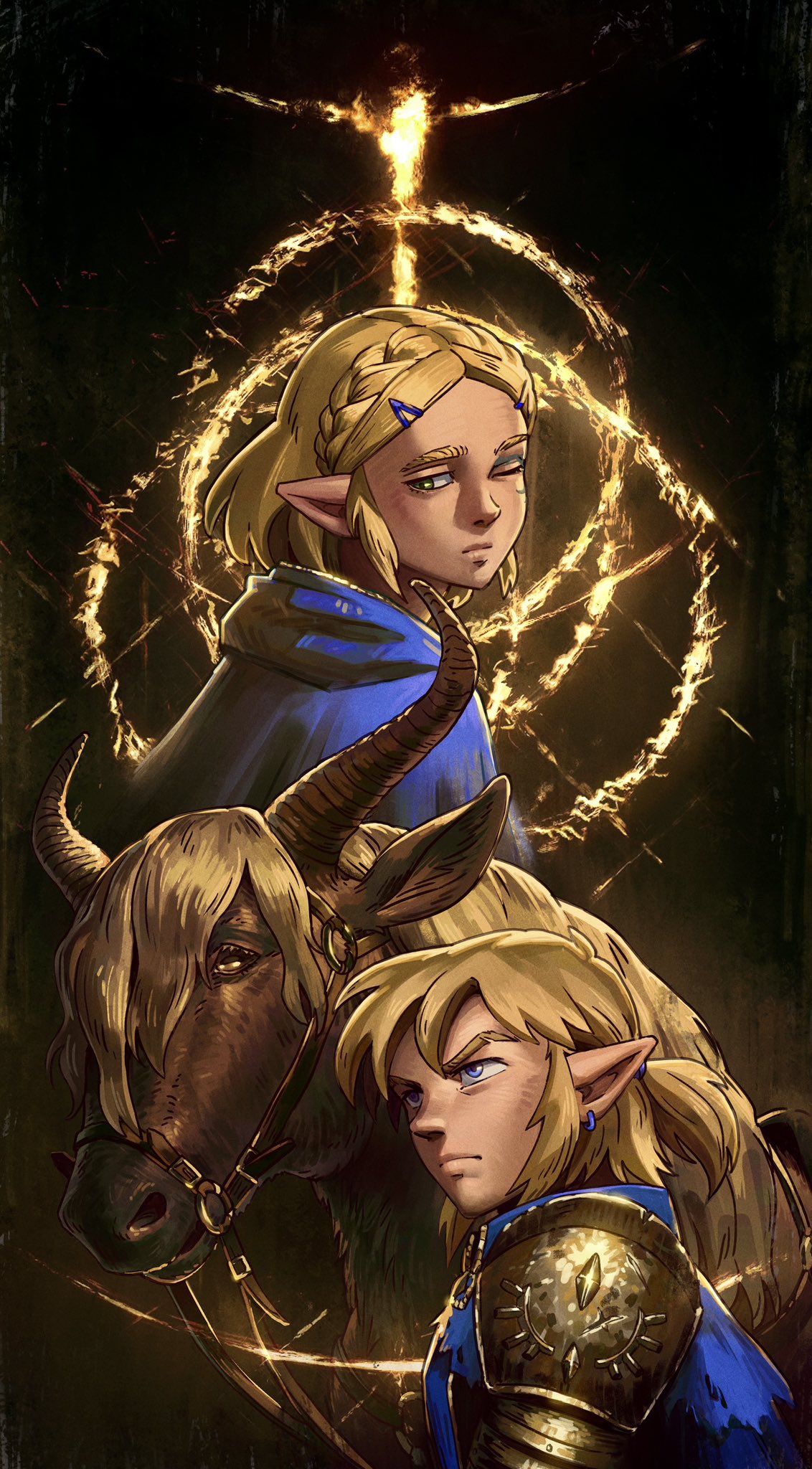 anime rqog8j 1132×2048 Malin (artist) The Legend of Zelda: Breath of the Wild Link blonde men