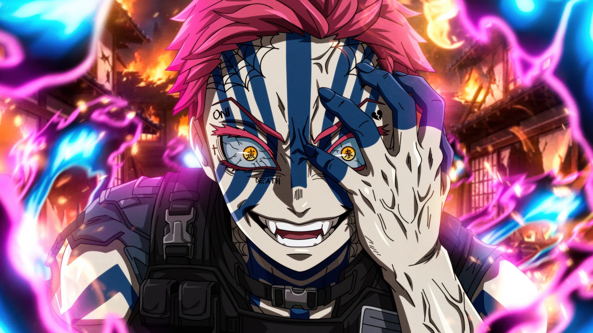 anime xejmev 5120×2880 Kimetsu no Yaiba Akaza (Kimetsu no Yaiba) anime male character #demonseason